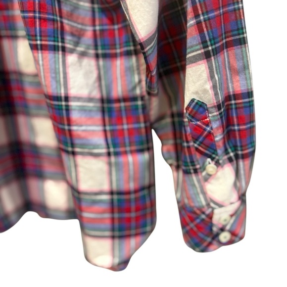 Talbots Womens Pink Plaid Button Up Shirt Size XP Long Sleeve Classic Preppy - Picture 9 of 12